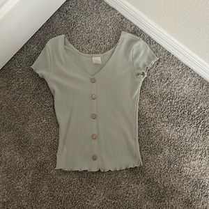 Sage green baby tee no boundaries size s